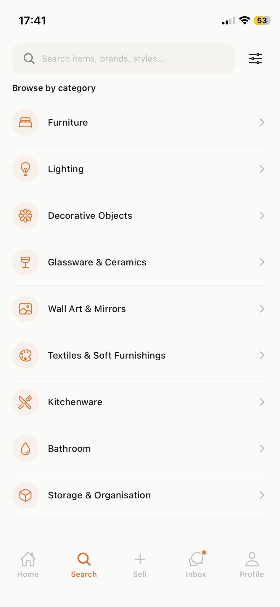 Browse by category - furniture, lighting, ceramics and more